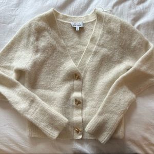 & other stories bee button alpaca blend cardigan